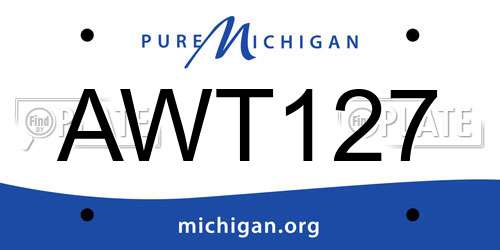 AWT127 Michigan License Plate