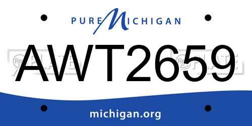 AWT2659 Michigan License Plate