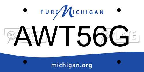 AWT56G Michigan License Plate