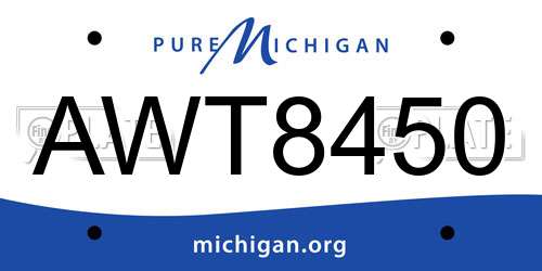 AWT8450 Michigan License Plate
