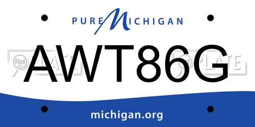 AWT86G Michigan License Plate