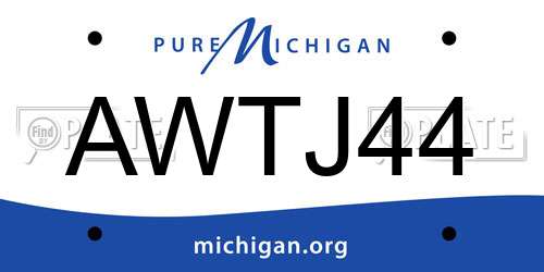 AWTJ44 Michigan License Plate