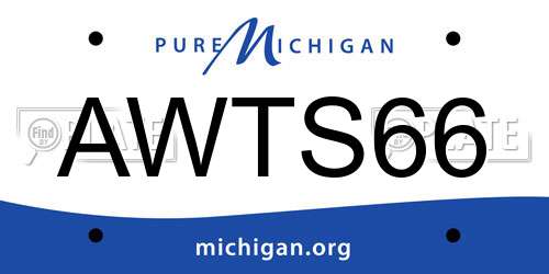 AWTS66 Michigan License Plate