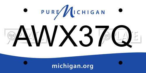 AWX37Q Michigan License Plate