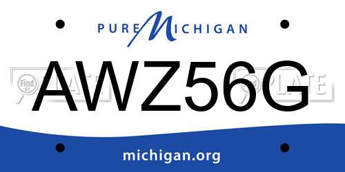 AWZ56G Michigan License Plate