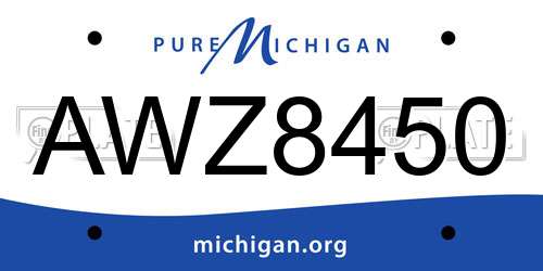 AWZ8450 Michigan License Plate