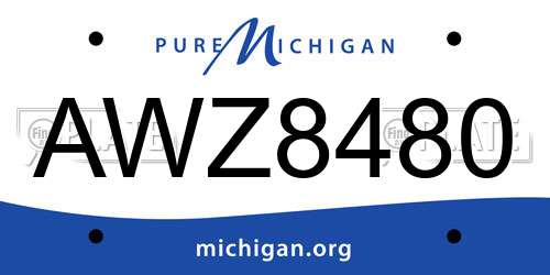 AWZ8480 Michigan License Plate