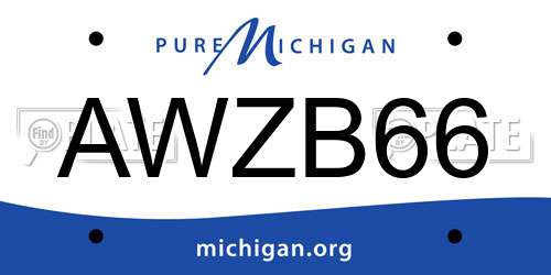 AWZB66 Michigan License Plate