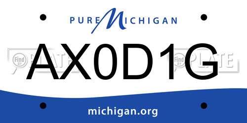 AX0D1G Michigan License Plate