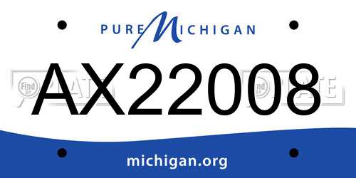 AX22008 Michigan License Plate