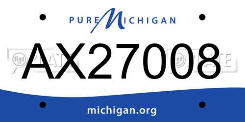 AX27008 Michigan License Plate
