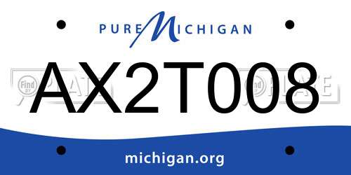 AX2T008 Michigan License Plate