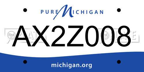 AX2Z008 Michigan License Plate