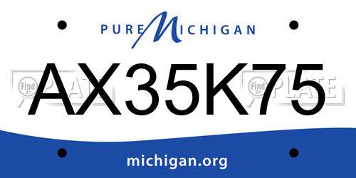 AX35K75 Michigan License Plate