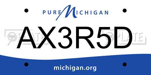 AX3R5D Michigan License Plate