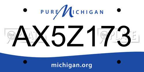 AX5Z173 Michigan License Plate