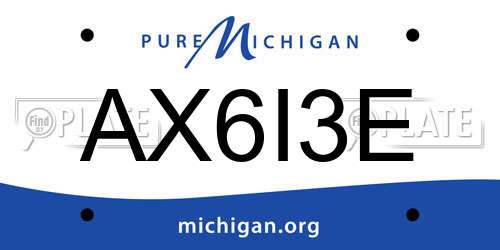 AX6I3E Michigan License Plate