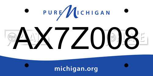 AX7Z008 Michigan License Plate