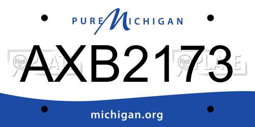 AXB2173 Michigan License Plate