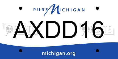 AXDD16 Michigan License Plate