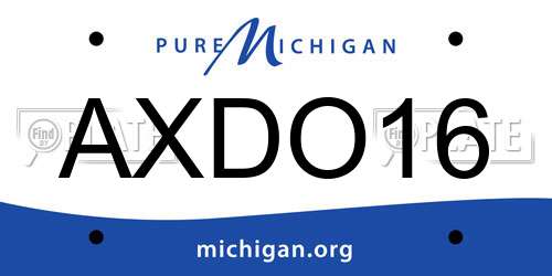 AXDO16 Michigan License Plate