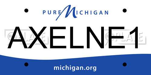 AXELNE1 Michigan License Plate