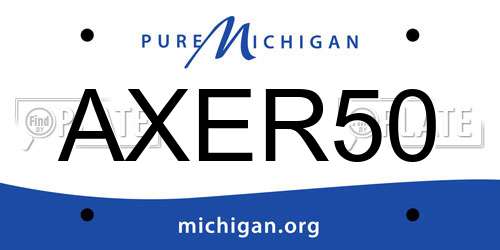 AXER50 Michigan License Plate
