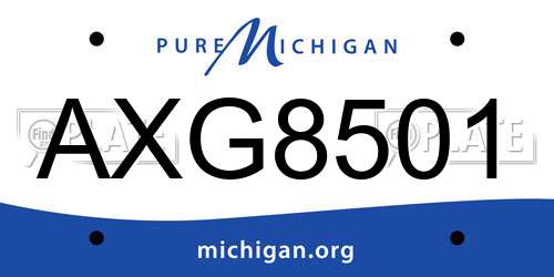 AXG8501 Michigan License Plate