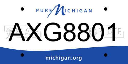 AXG8801 Michigan License Plate