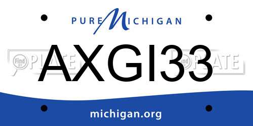 AXGI33 Michigan License Plate