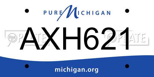 AXH621 Michigan License Plate