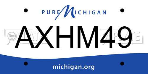 AXHM49 Michigan License Plate