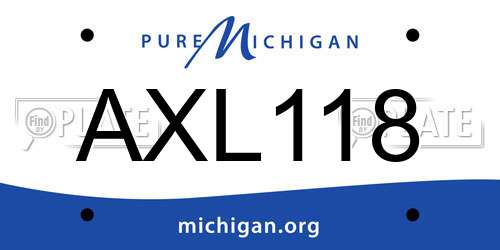 AXL118 Michigan License Plate