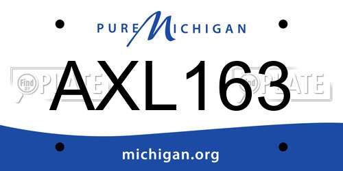 AXL163 Michigan License Plate