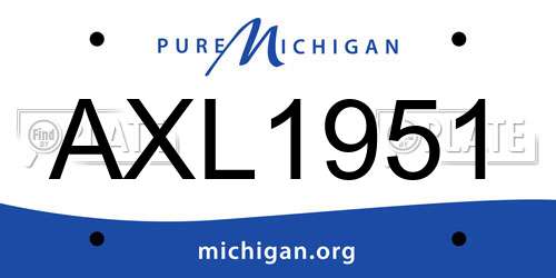 AXL1951 Michigan License Plate