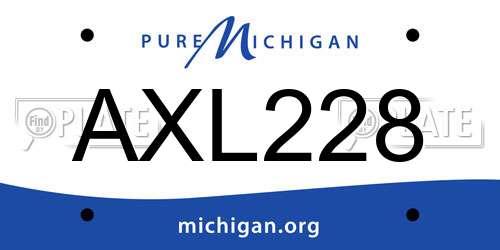 AXL228 Michigan License Plate