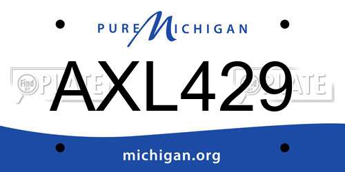 AXL429 Michigan License Plate