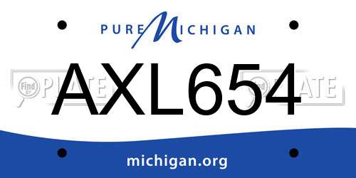AXL654 Michigan License Plate