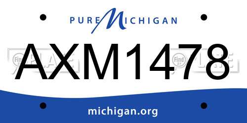 AXM1478 Michigan License Plate
