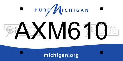 AXM610 Michigan License Plate