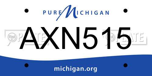 AXN515 Michigan License Plate