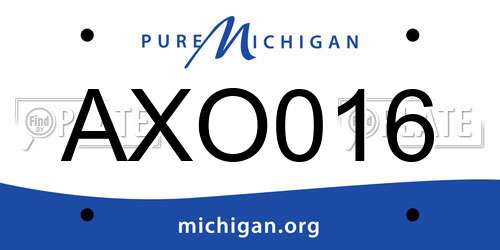 AXO016 Michigan License Plate