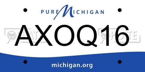 AXOQ16 Michigan License Plate
