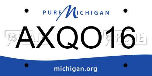 AXQO16 Michigan License Plate