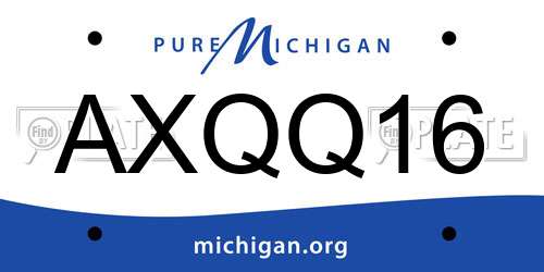 AXQQ16 Michigan License Plate