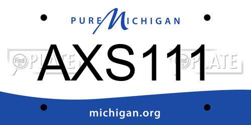 AXS111 Michigan License Plate