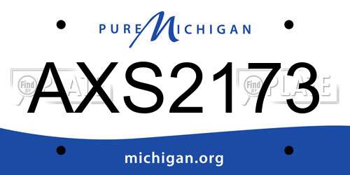 AXS2173 Michigan License Plate