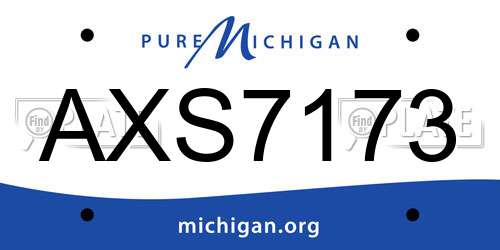 AXS7173 Michigan License Plate
