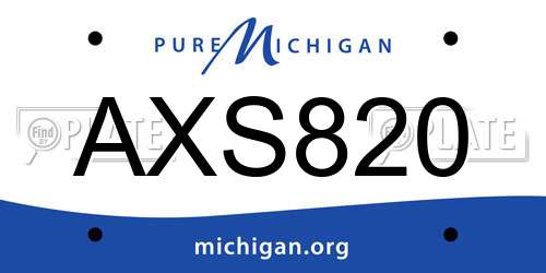 AXS820 Michigan License Plate