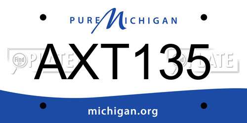 AXT135 Michigan License Plate